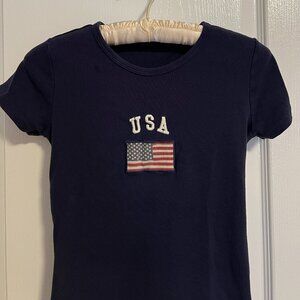 brandy melville - embroidered usa tshirt